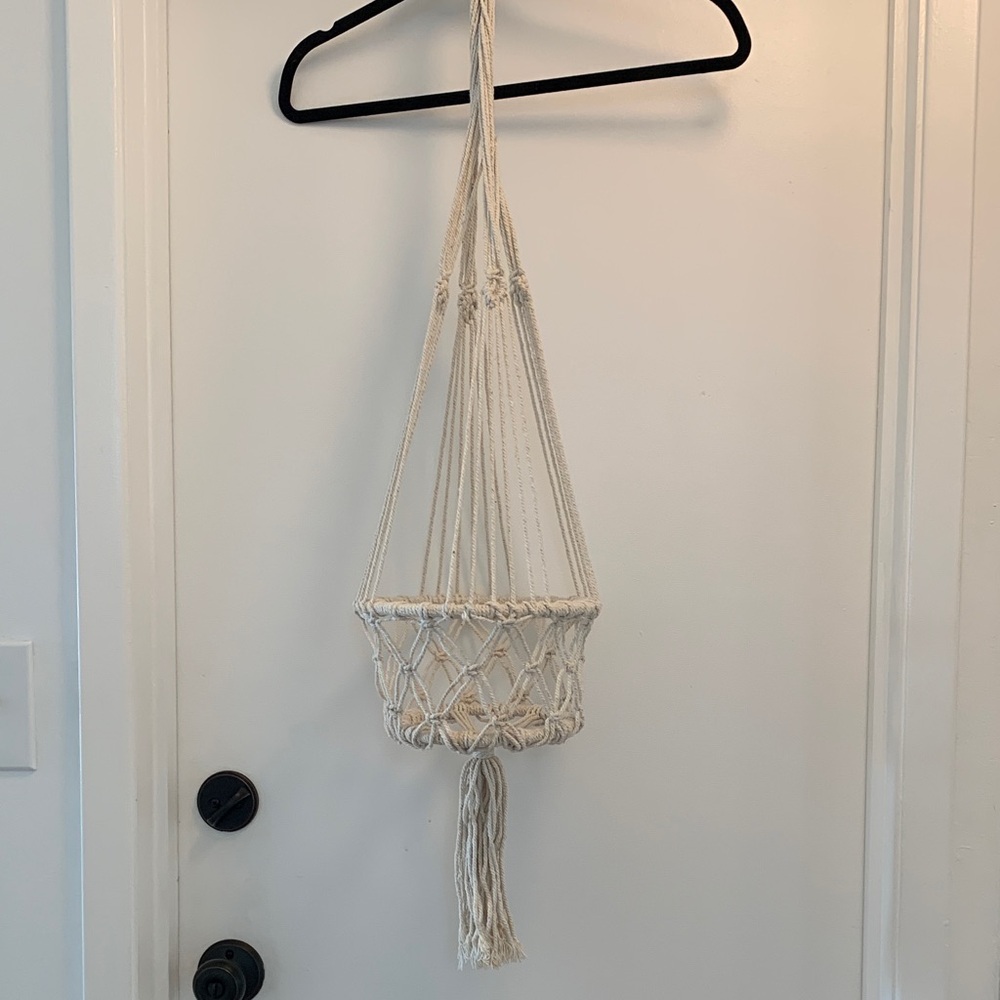 Cream Macrame Plant Hanger